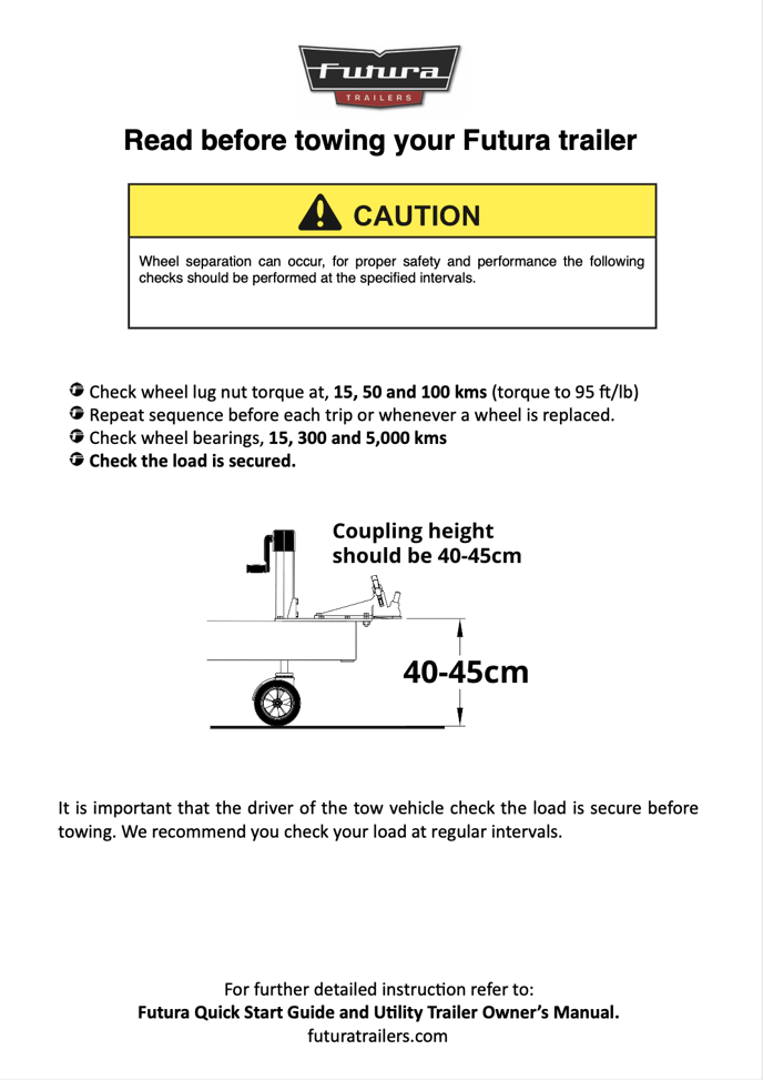 User Guide - Read Before Towing - NZ-AUS