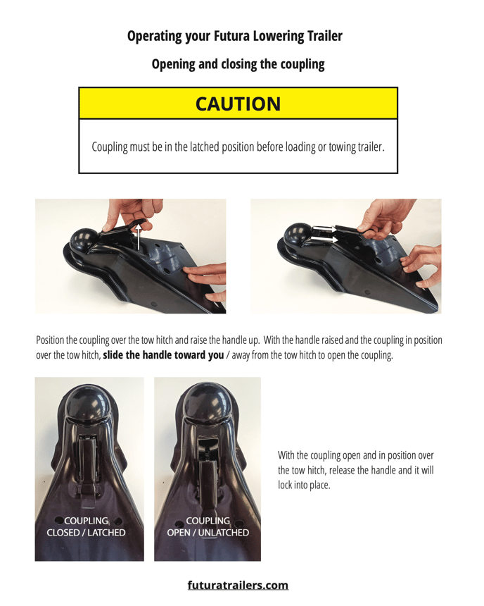 User Guide Futura - Operating the Coupling - US Vehicle Trailers