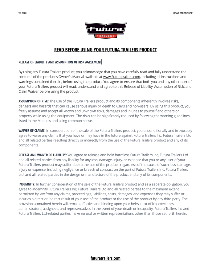 User Guide Futura- Read Before Using